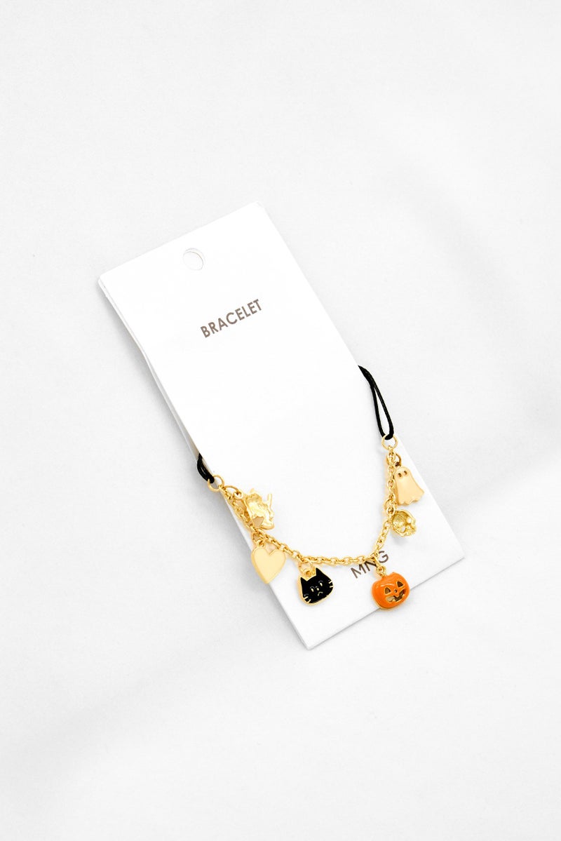 MANGO Women Stainless Steel Halloween Charms Bracelets, Gold - Image 1